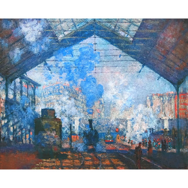 モネ 「サンラザール駅」 ピエゾグラフ （原画所蔵 パリ・オルセー
