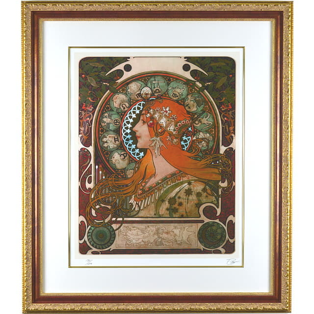 ミュシャ 「黄道十二宮（ゾディアック）」ピエゾグラフ 複製版画