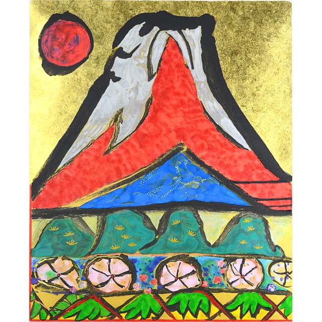 片岡珠子　シルクスクリーン「富士」 片岡球子（富士） | 彩美版,シルクスクリーン手刷り