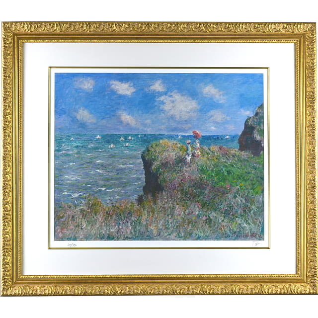 モネ 「プールヴィルの断崖の上の散歩」 ピエゾグラフ （原画所蔵