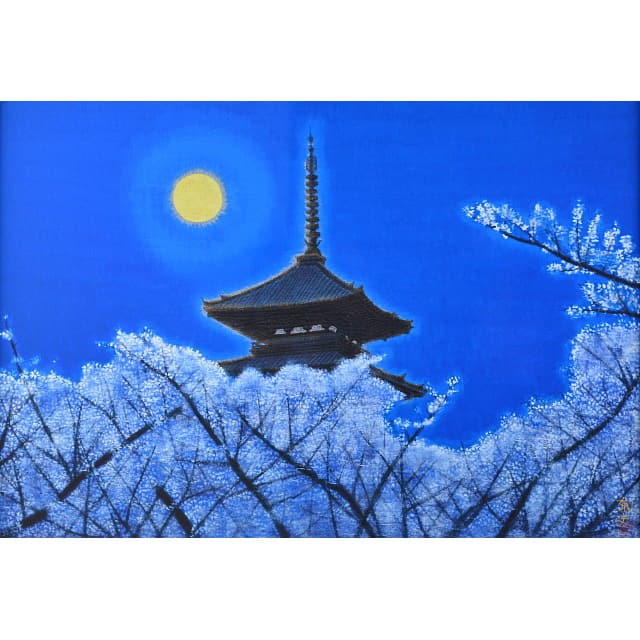 平山郁夫「仁和寺月華」彩美版(R)シルクスクリーン 最高級複製画