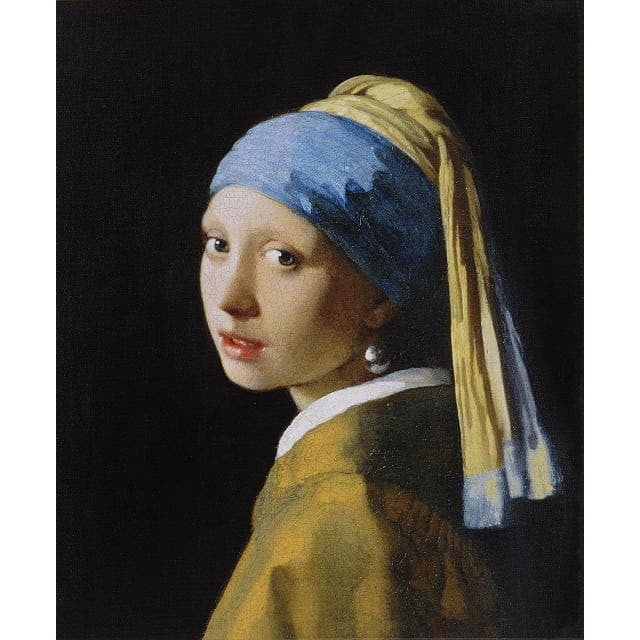 フェルメール 【真珠の耳飾りの少女】 キャンバス地 複製画 フェルメール「真珠の耳飾りの少女」複製画 - 青いターバンの少女の絵