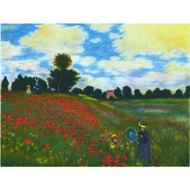 モネ 「アルジャントゥイユのひなげし」 リトグラフ （原画所蔵 パリ